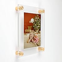 Vista 18 de Plotter Paper Direct Marco de pared acrílico transparente de 5 x 7 pulgadas con separadores de aluminio anodizado negro de 3/4 x 1 pulgada para arte