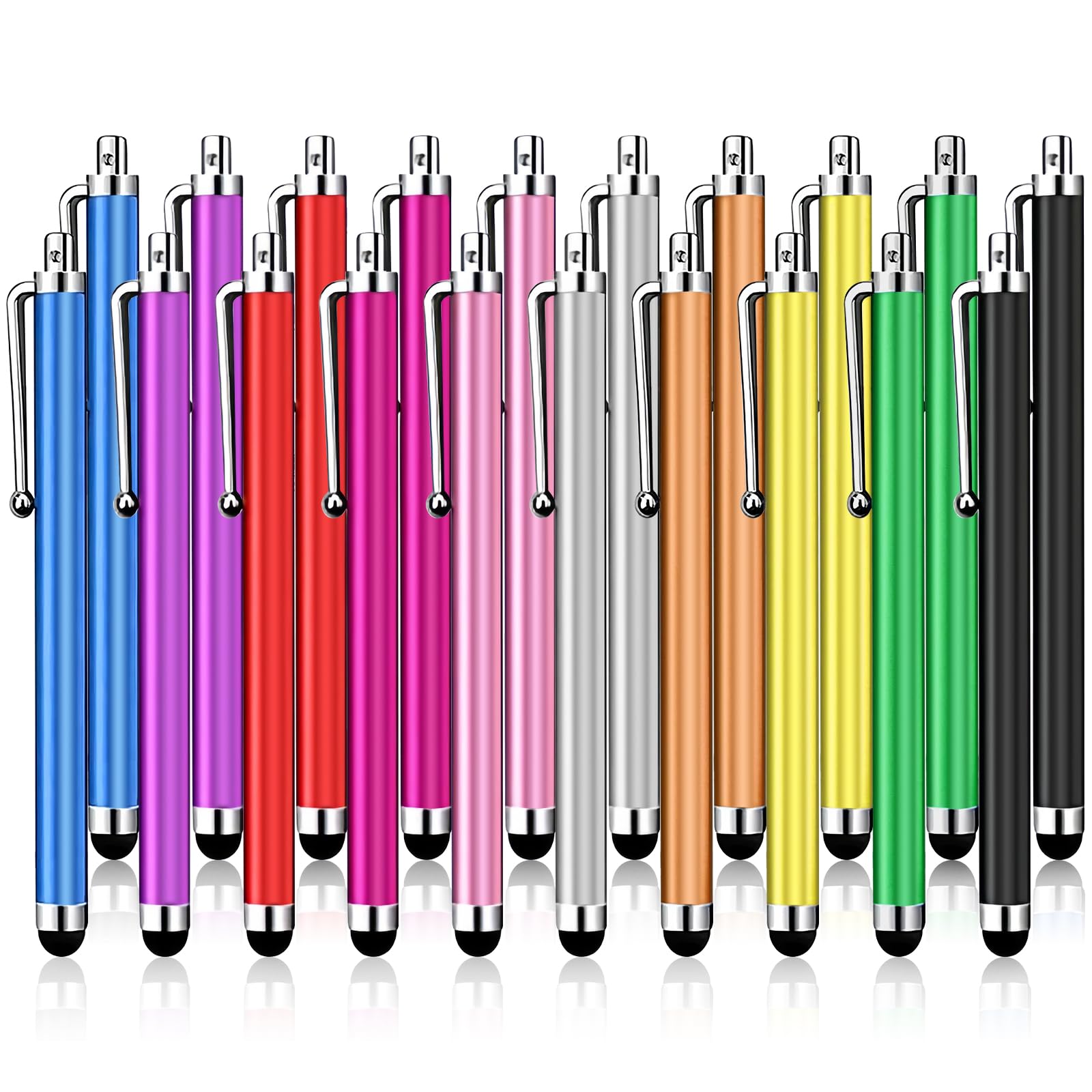20 Pack Stylus Pen,Stylus Pen for Touchscreen High Precision and Sensitivity for Everyday Writing/Drawing,Universal Stylus Compatible with Touch Screens,10 Colors
