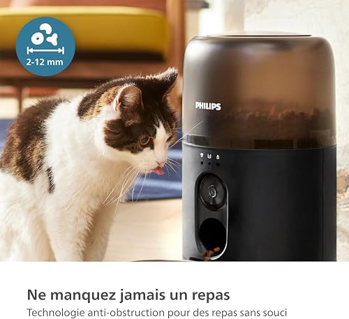 Philips Distributeur de croquettes connecté - Gamelle Automatique pour Chat avec caméra & Micro, Détection Mouvement, Programmation Repas, Notifs, Anti-Obstruction, Nettoyage Facile (PAW5320/02) - 7