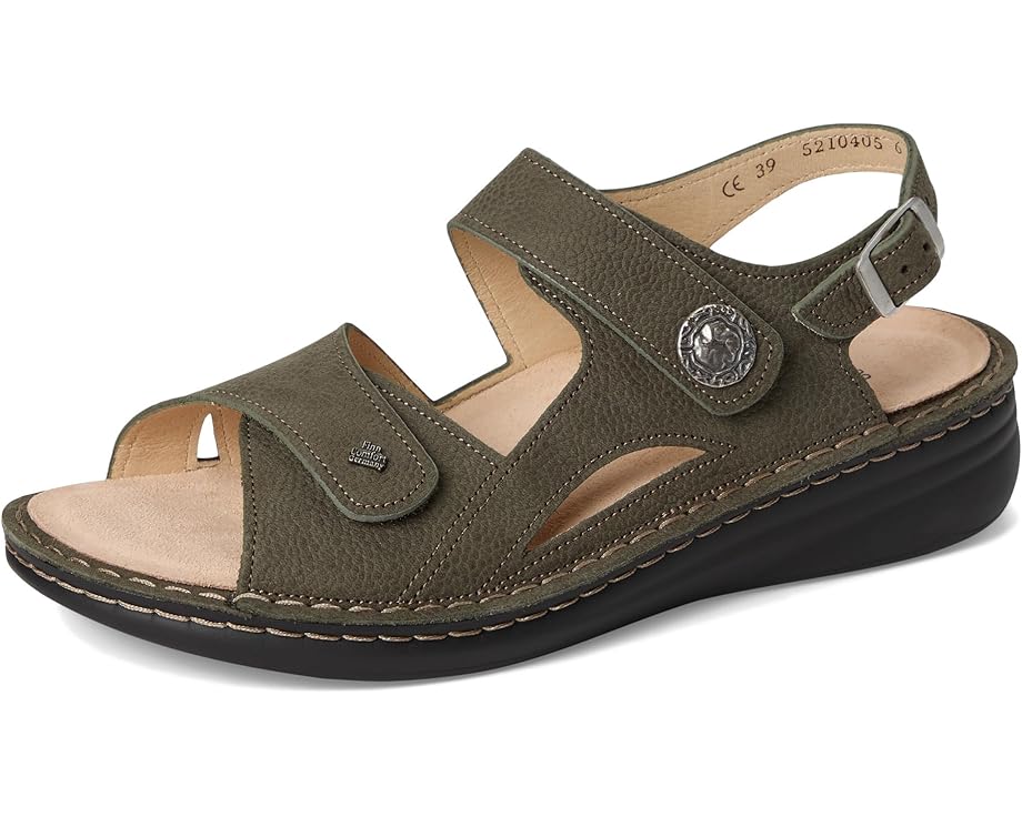 Finn Comfort Barbuda Olive Streetnubuk - Front View