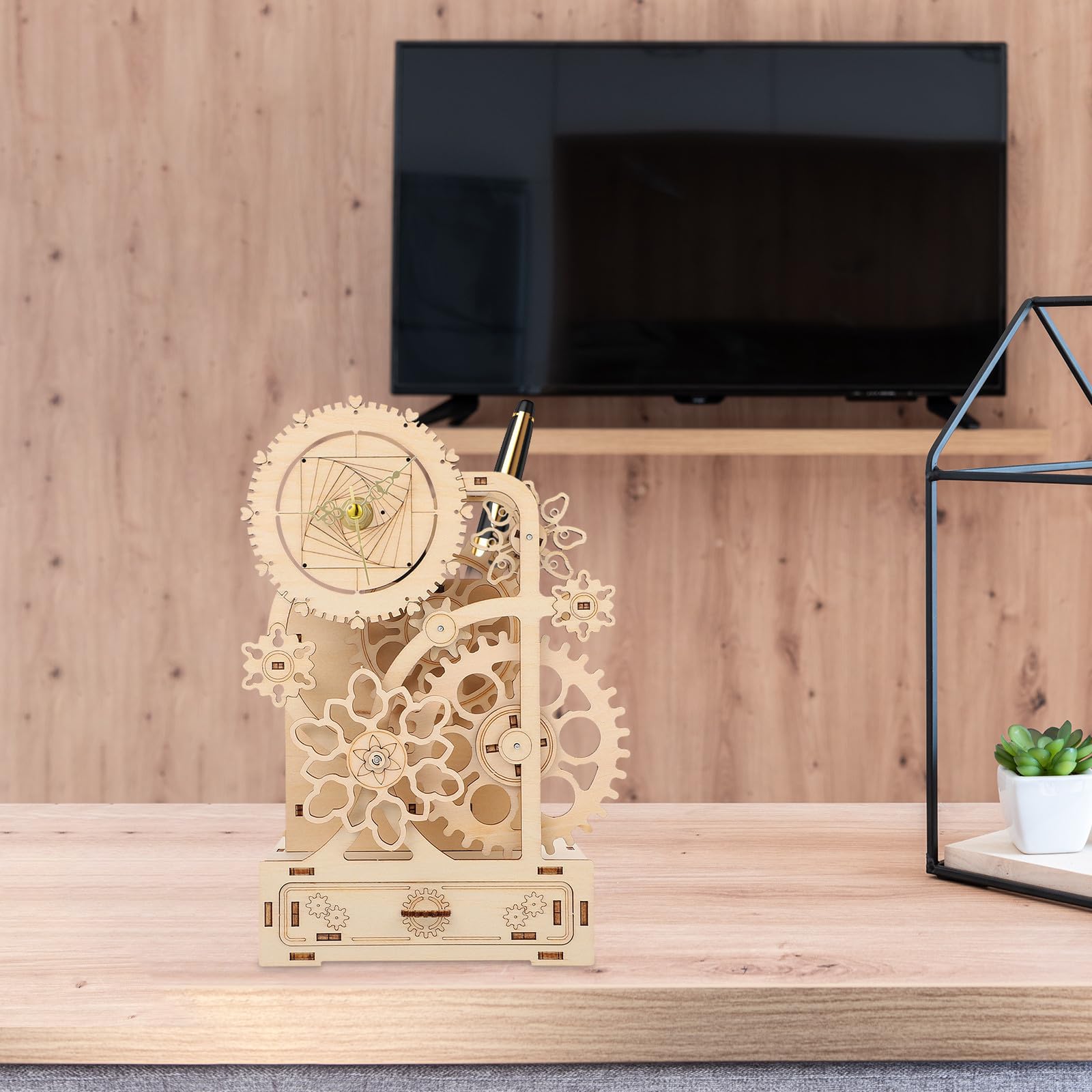Holz Spieluhr zum Zusammenbauen 1 Satz Braun Selbstgemacht Bausatz