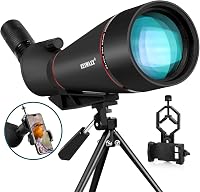 KEXWAXX Spektív 25-75x100mm - Vízálló IPX7 Távcső Vadászathoz, Sportlövészethez és Madármegfigyeléshez - FMC BAK4 Prizmás Fekete Állvánnyal  1