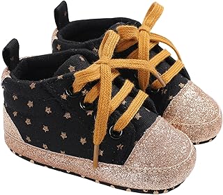 ميكس اند ماكس حذاء رياضي من الالياف الصناعية بطبعة نجوم للبنات البيبي