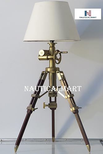 Miniatura 6 de Lámpara de mesa con trípode, decoración náutica, lámparas industriales (pantalla no incluida), lámpara de mesita de noche industrial para