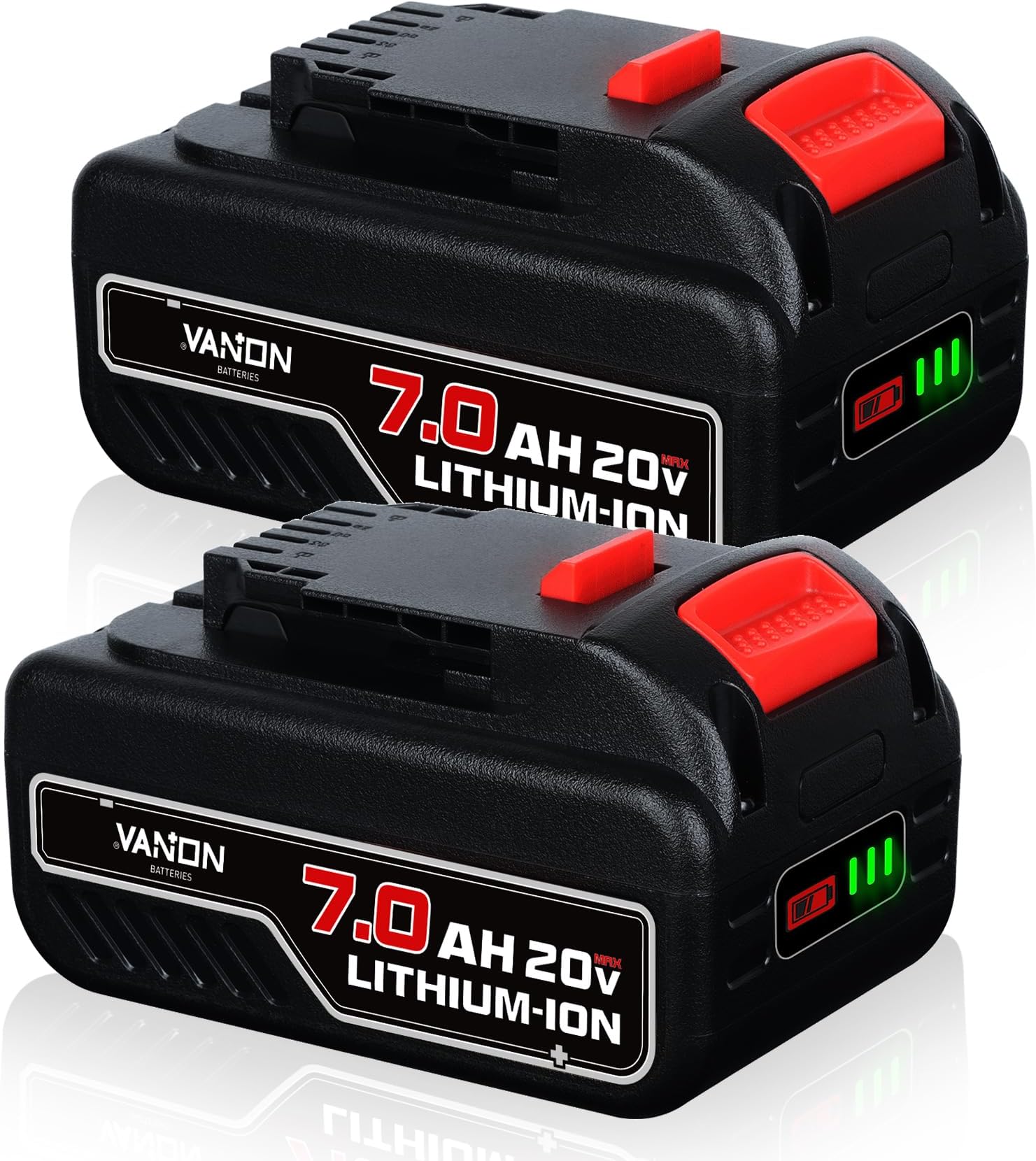 VANON 7.0Ah 20V Replacement for Dewalt 20v Battery Max Lithium Ion Compatible with Dewalt Battery DCB200 DCB204 DCB206 DCB205-2 DCB201 DCB203 DCB181 DCB180 20V DCD/DCF/DCG/DCS Series 2 Pack