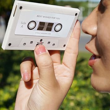 Voice Recording Cassette Tape Gift 30/60/300 Seconds Message Recorder Customizable Sound Greeting Card for Couple