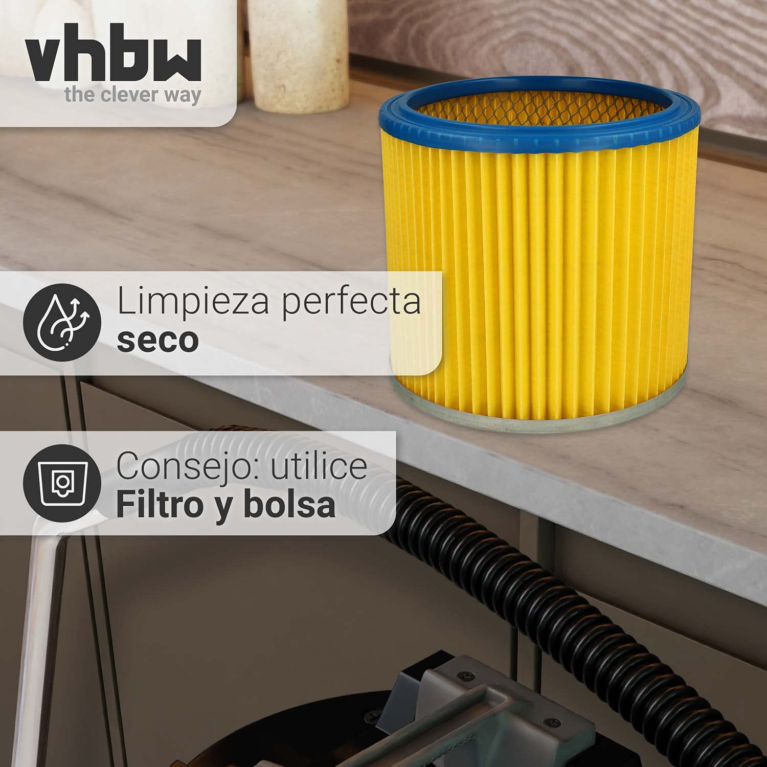 vhbw 3x Filtro plisado compatible con Shop-Vac Super 760