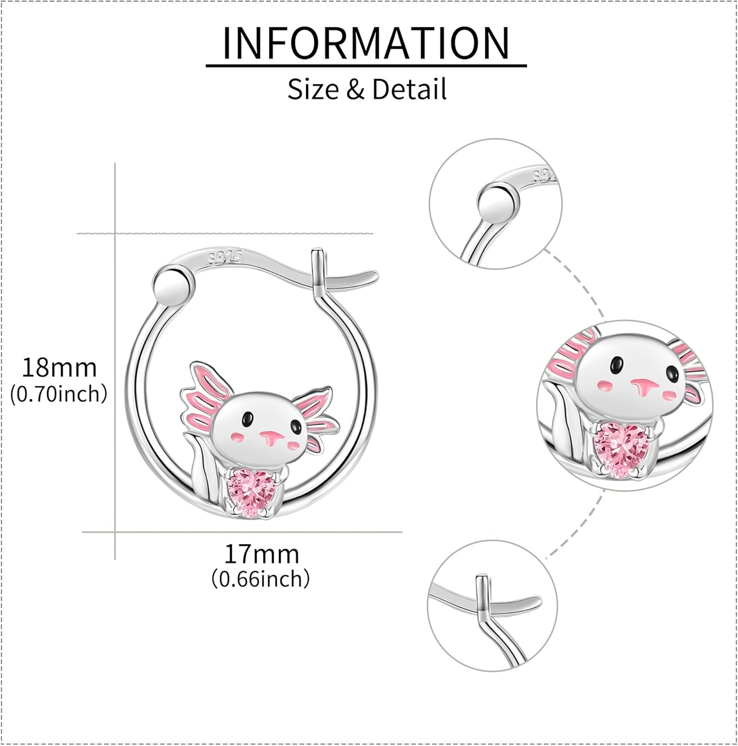 URONE Animal Hoop Earrings for Women Sterling Silver Cute Hypoallergenic Earrings Gifts for Women - Image 5