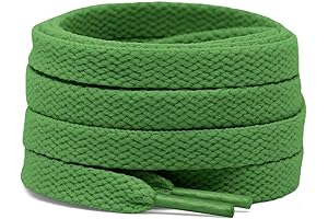 2 Pair Flat Shoe laces 5/16" Wide Shoelaces for Athletic Running Sneakers...