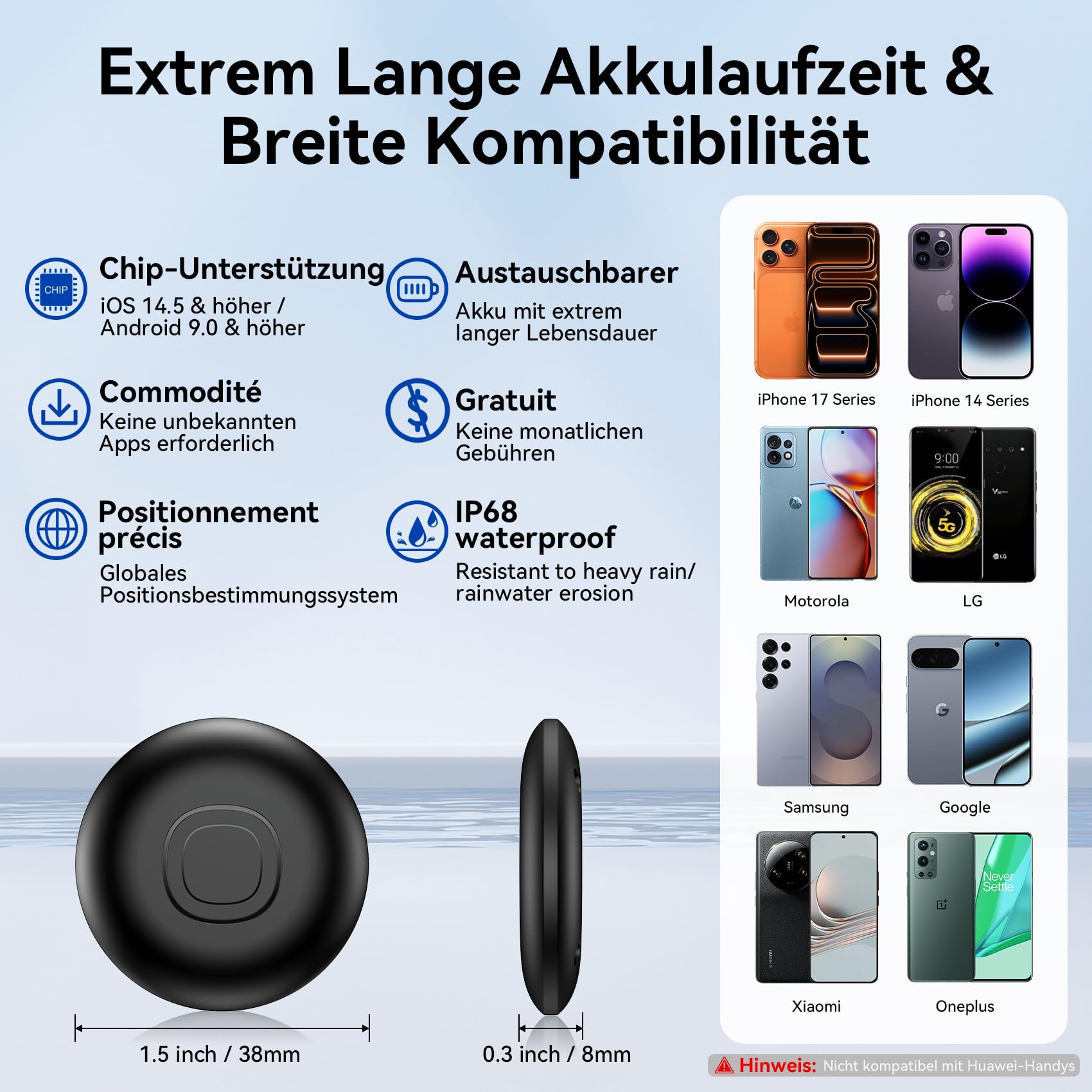 GPS Tracker für Auto,Magnetischer GPS Tracker ohne ABO,Fahrzeuge Echtzeit Tracker Kompatibel mit iOS und Android,Langlebige Batterie, IP68 Wasserdicht,Versteckter Tracker für Auto (Schwarz)