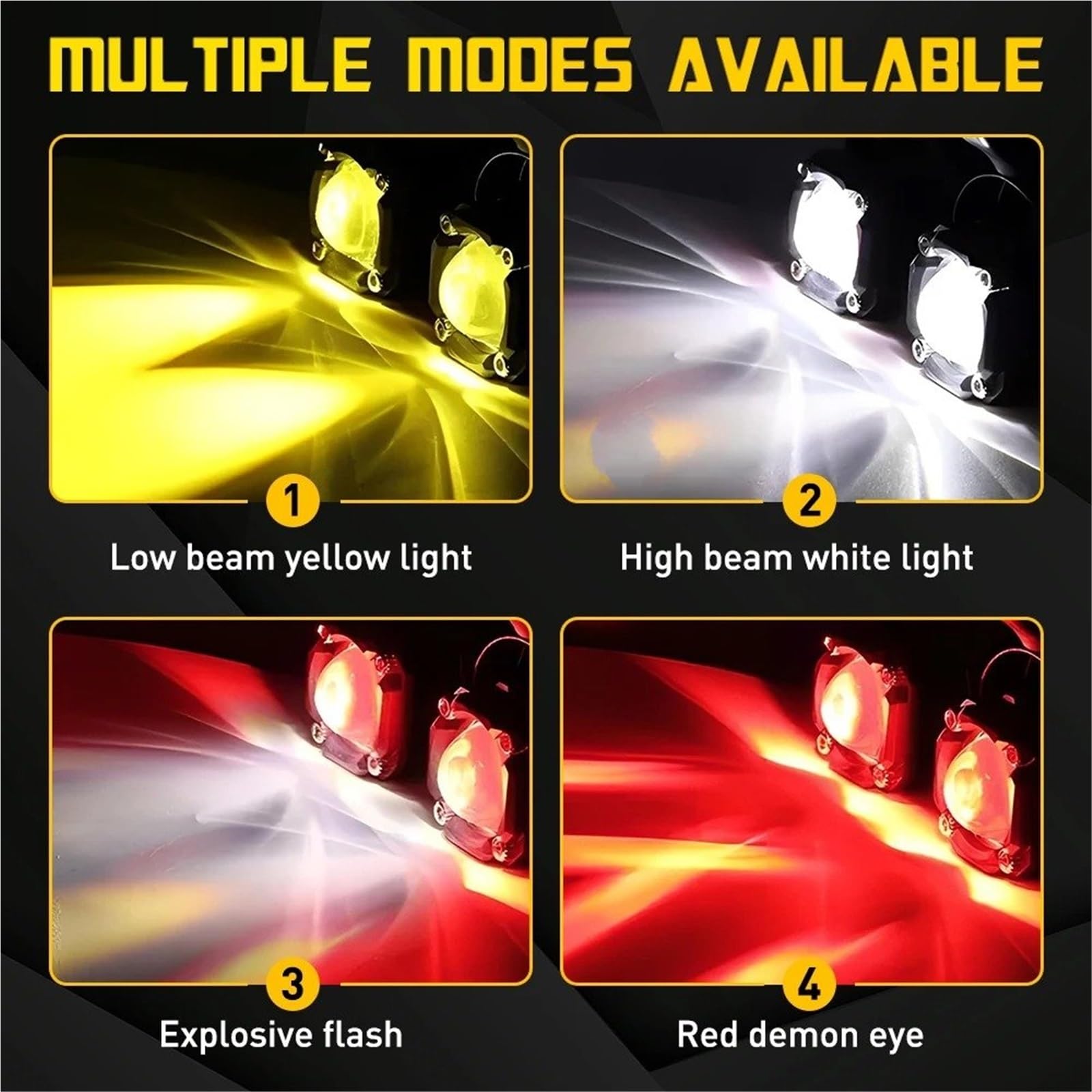 Faro De Motocicleta Faro LED Motocicleta Alta Blanco Amarillo Rojo Para Coche ATV Scooter Antiniebla Lámpara Auxiliar Trabajo