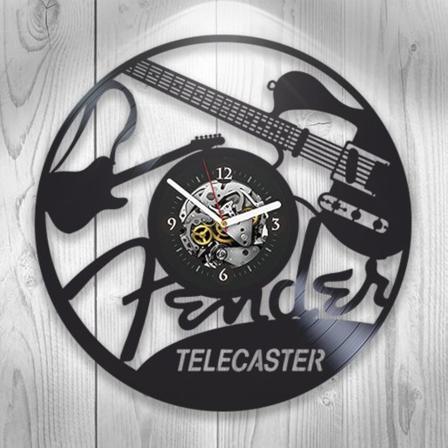 Vinyl Clock Music, Guitar, Hobby, Wall Decor, Rock Music, Modern Art, Handmade Gift, Unique Design, Band, DJ, Home Decoration, Pop, Gift Ideas For Woman, Gift For Man, Room Decor