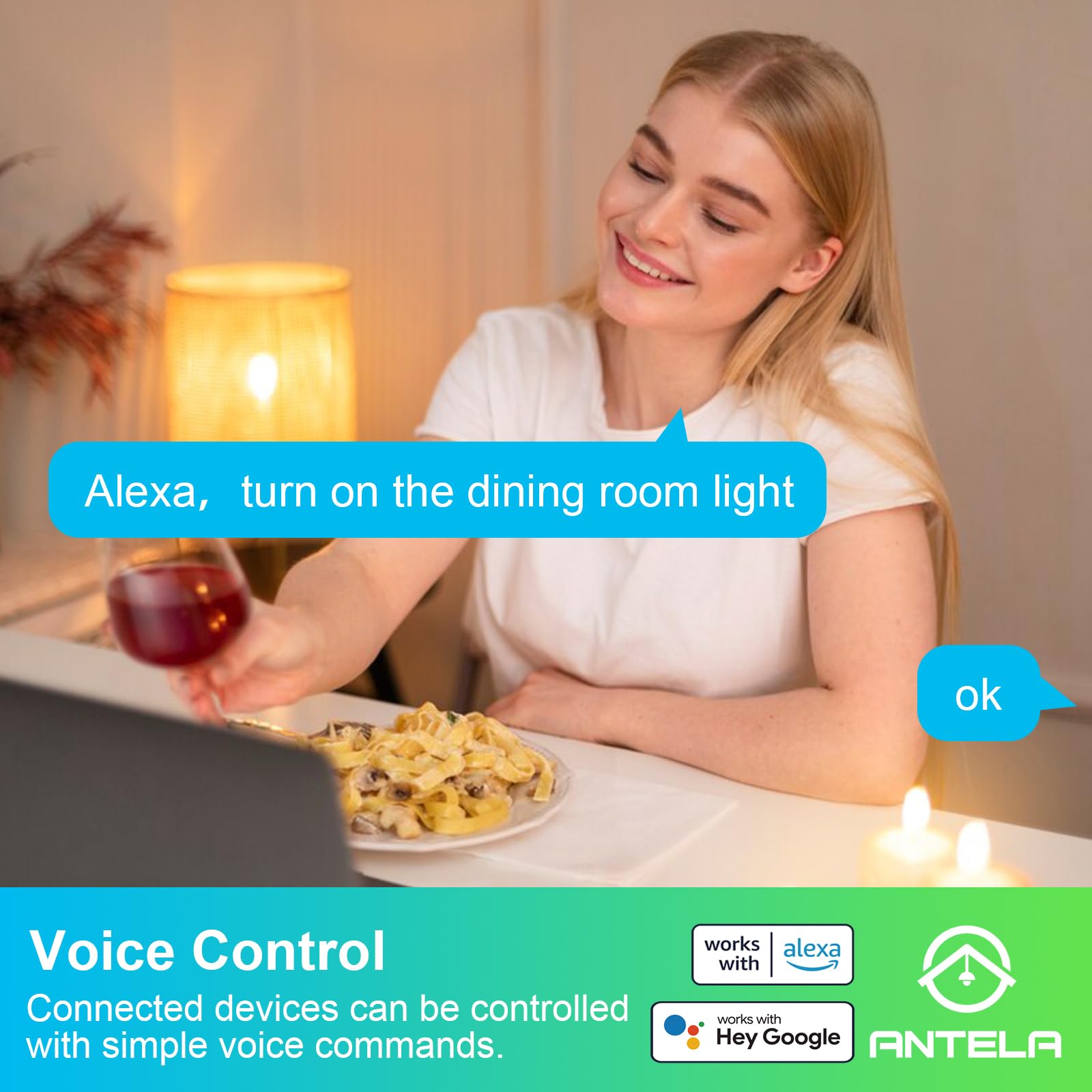 ANTELA Enchufe Inteligente con Medición de Electricidad, Medidor Central de Balcón 16A, Smart Life APP, Compatible con Alexa/Google Home, Plan Temporizado, 4PCS.