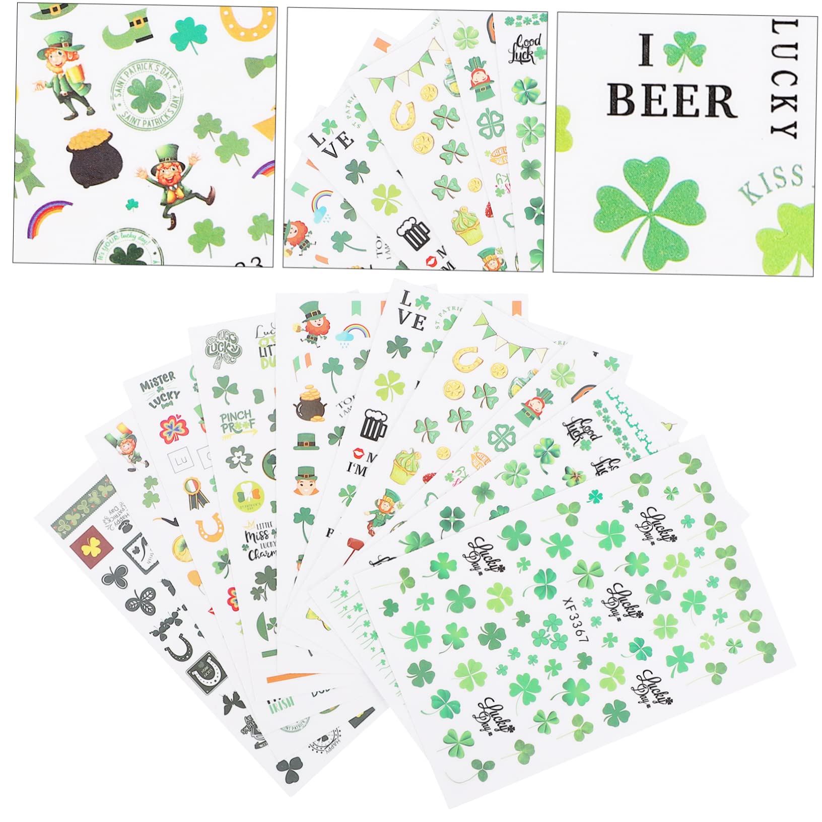 Beaupretty 30hojas Pegatinas De Uñas Día De Calcomanías Autoadhesivas Para De Uñas y Decoración