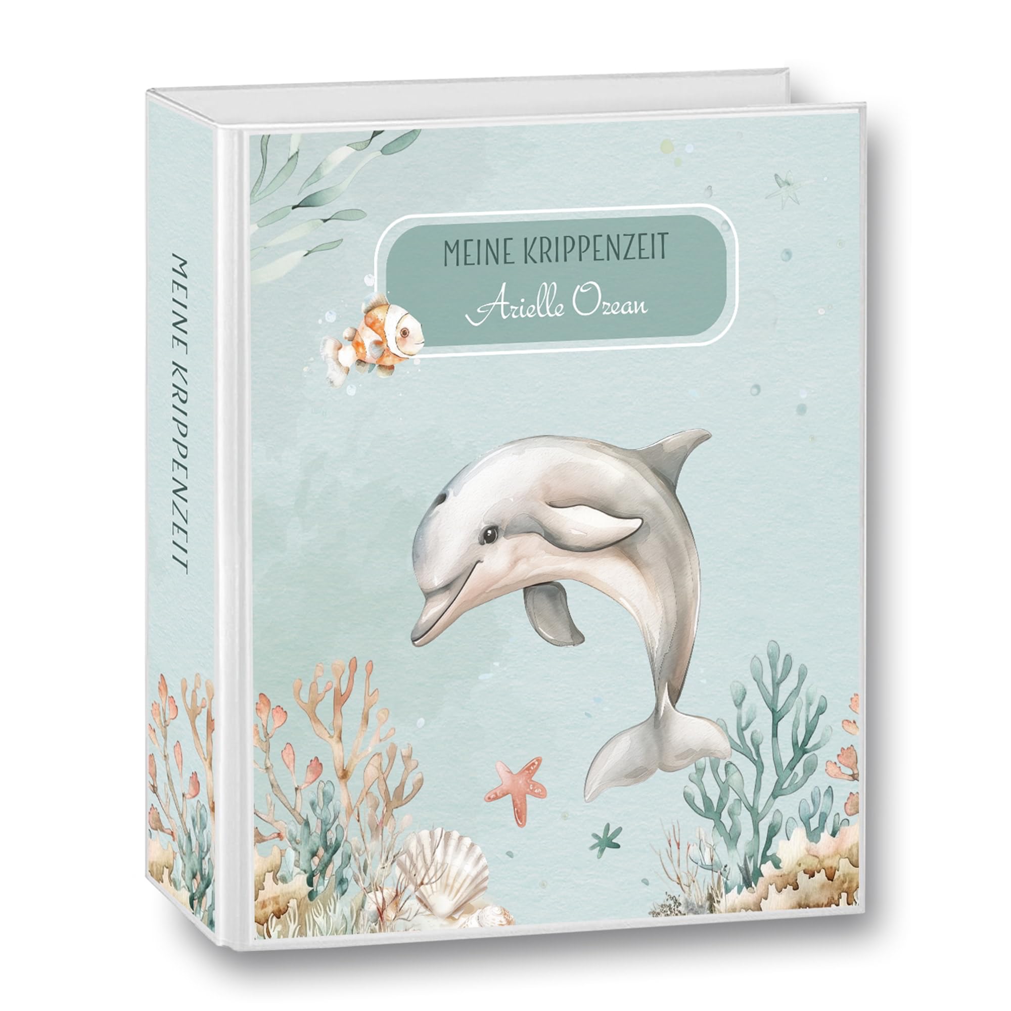Kindergarten Ordner personalisiert Namen Wunschtext Undersea Delfin Orca Schildkröte Seepferdchen A4 - Meine Kindergartenzeit Kindergartenordner Portfolioordner Sammelordner Junge Mädchen