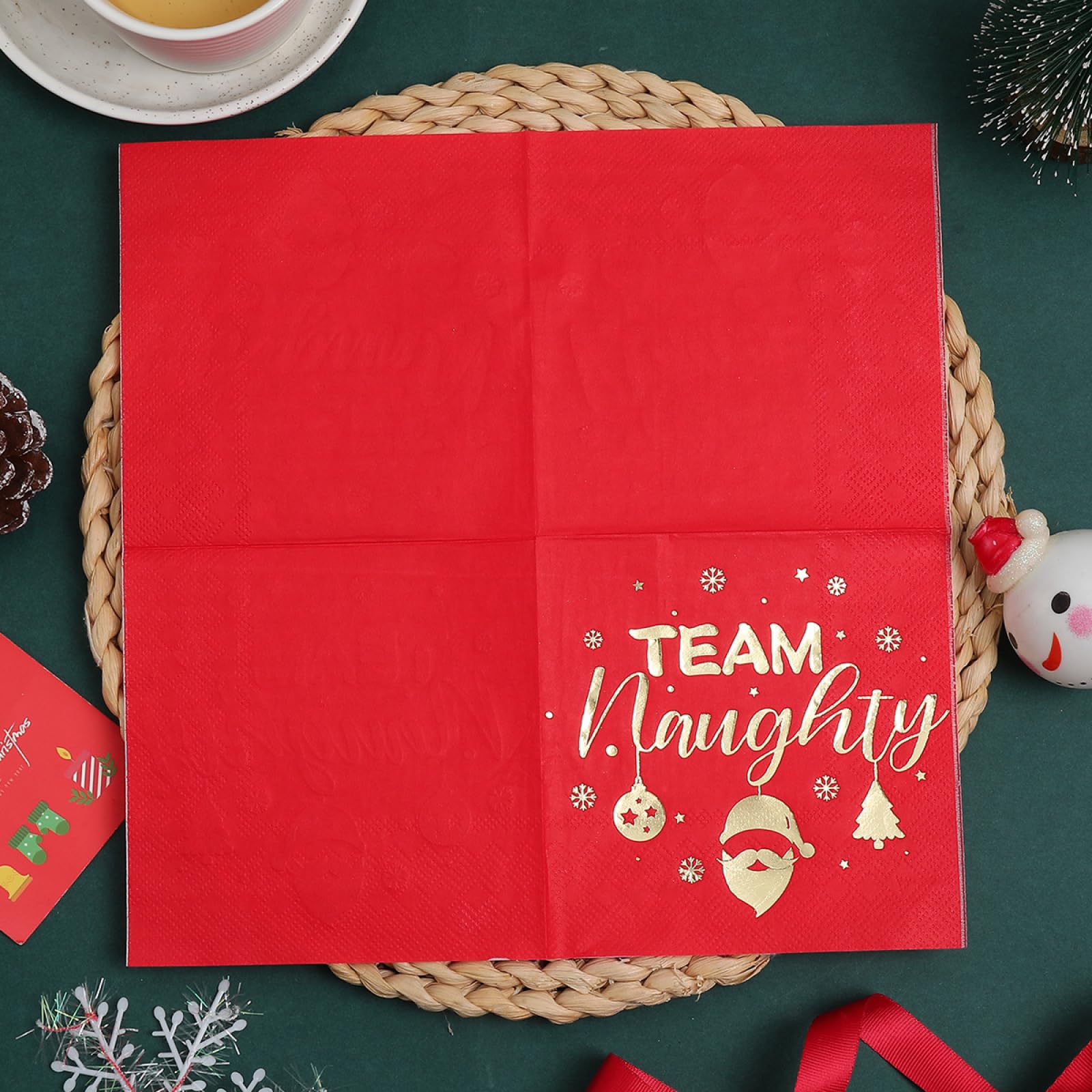 Tovaglioli di Carta Babbo Natale Oro Tovaglioli per Decoupage Decorati Tovaglioli Bar Compleanno Carta Lgienica Tovagliolo Decorazione Da Tavola Usa e getta Per Matrimoni Feste 30 Packs(33x33cm)