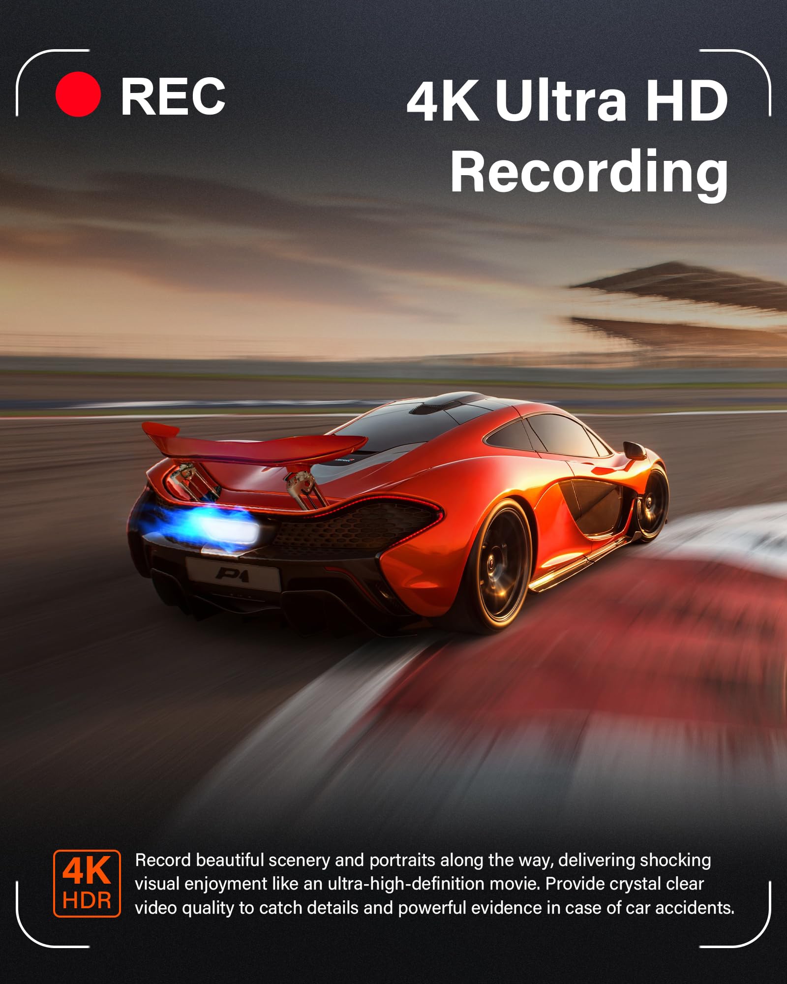 4K Spiegel Dashcam Rückspiegel Kamera Rückfahrkamera Spiegel Auto Kamera mit 10" IPS-Touchscreen Dashcam Auto Vorne Hinten 170° Weitwinkel WDR Loop-Aufnahme G-Sensor