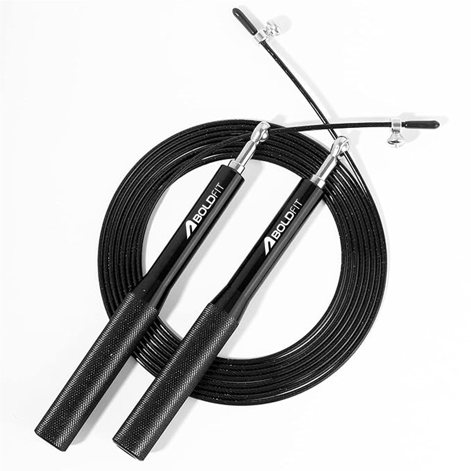 Boldfit Aluminium Skipping Rope for Men and Women Jumping Rope With Adjustable Height Speed Skipping Rope for Exercise, Gym, Sports Fitness Adjustable Jump Rope for Skipping Skip Rope - Black-picture-11