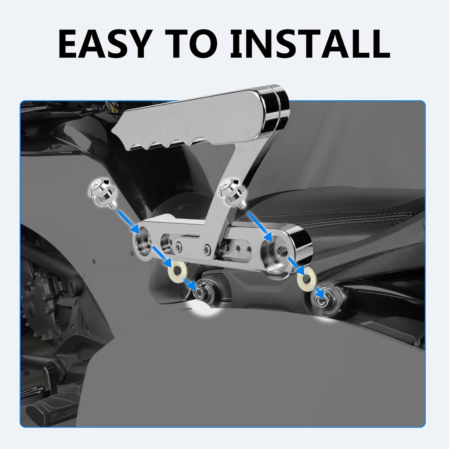 Adjustable Aluminum Rear Armrests Grip Bars Passenger Grab Handles Set for Can Am Spyder F3 F3-L F3-S F3-T 2016-2024 Grabrails Accessories(Chrome Style)