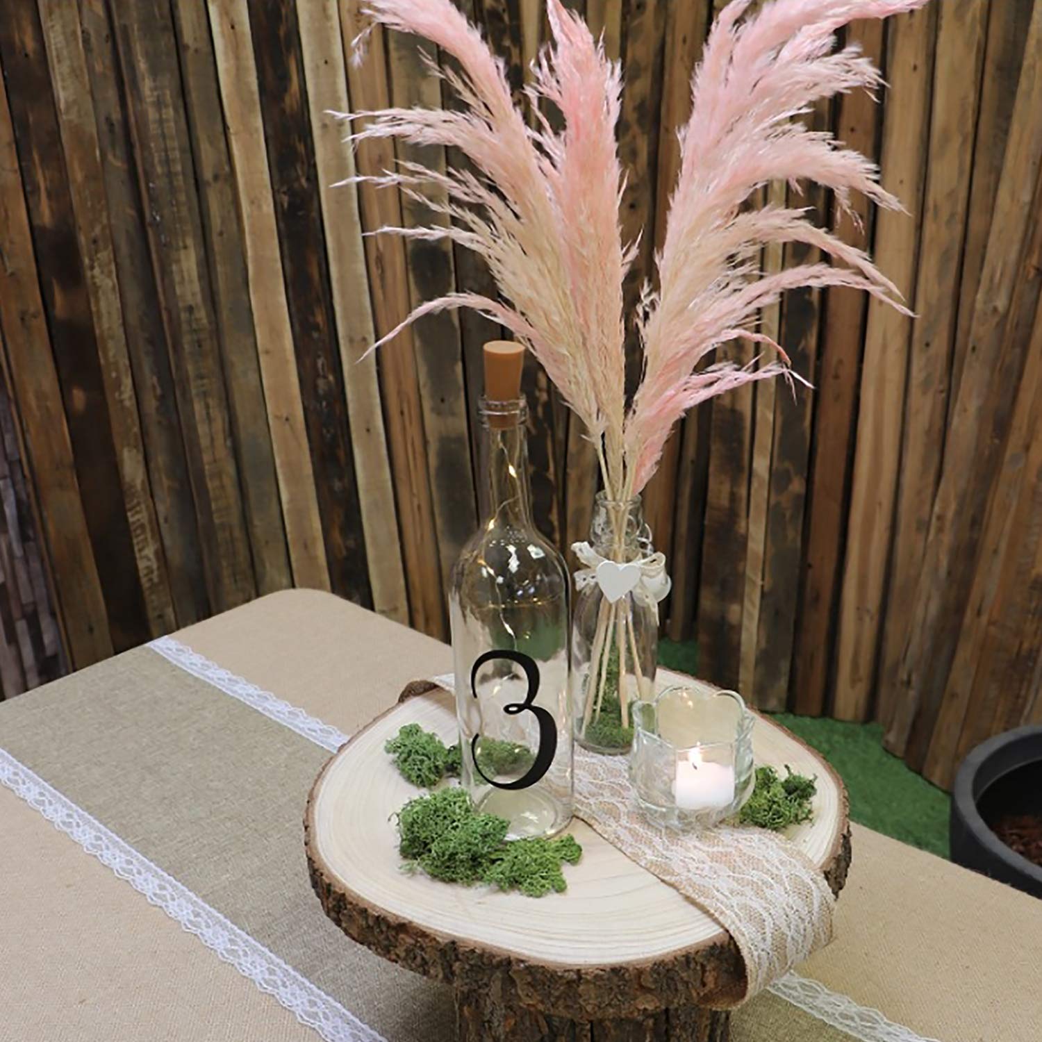 8 x Holzscheibe Baumscheiben-Set, Deko Hochzeit, 24 cm Tisch-Deko Lifestyle
