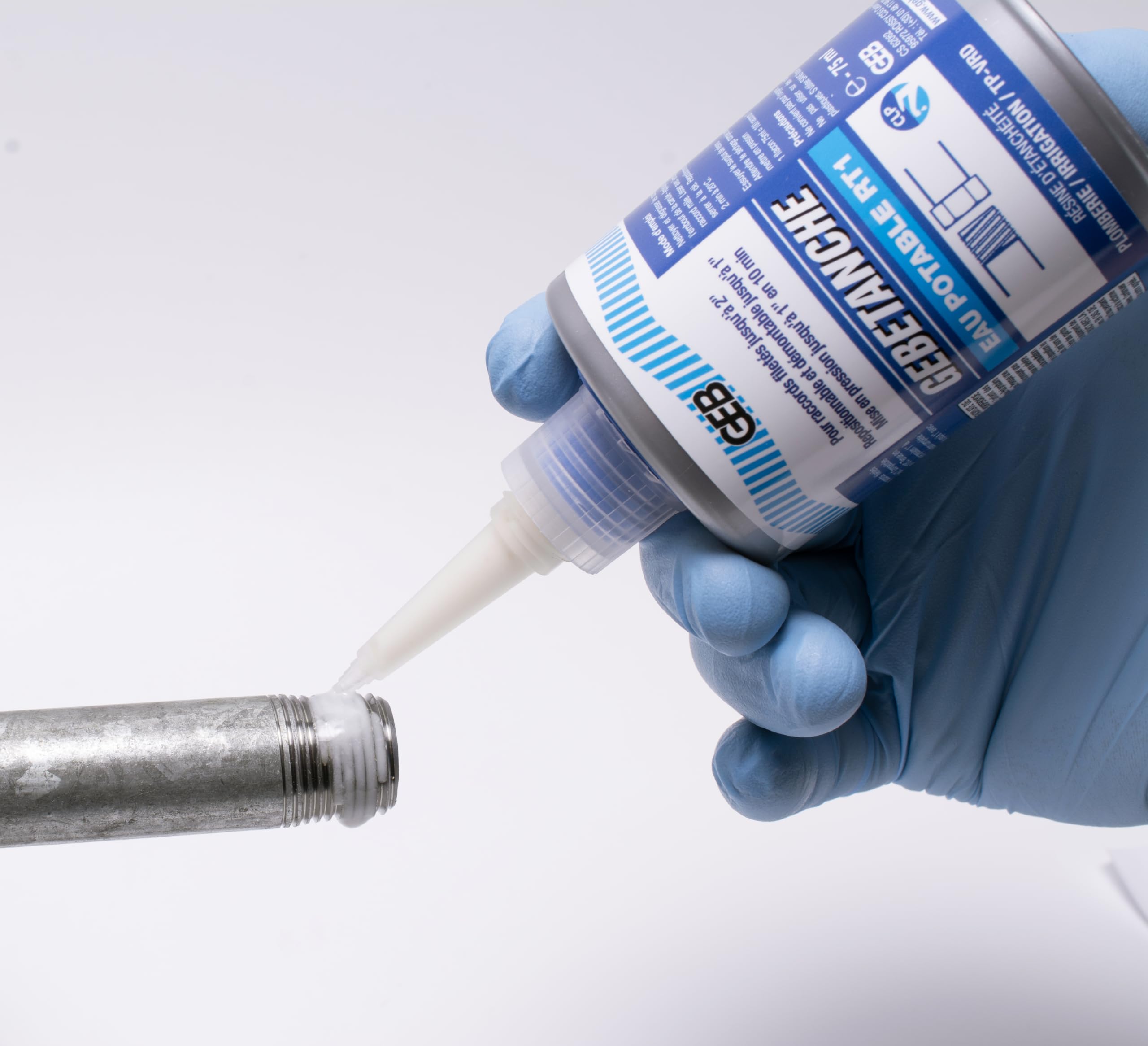 GEB Gebetanche eau potable RT1. Résine d'étanchéitée anaérobie pour raccords filetés métalliques coniques ou cylindriques sur réseaux sanitaires - 75ml