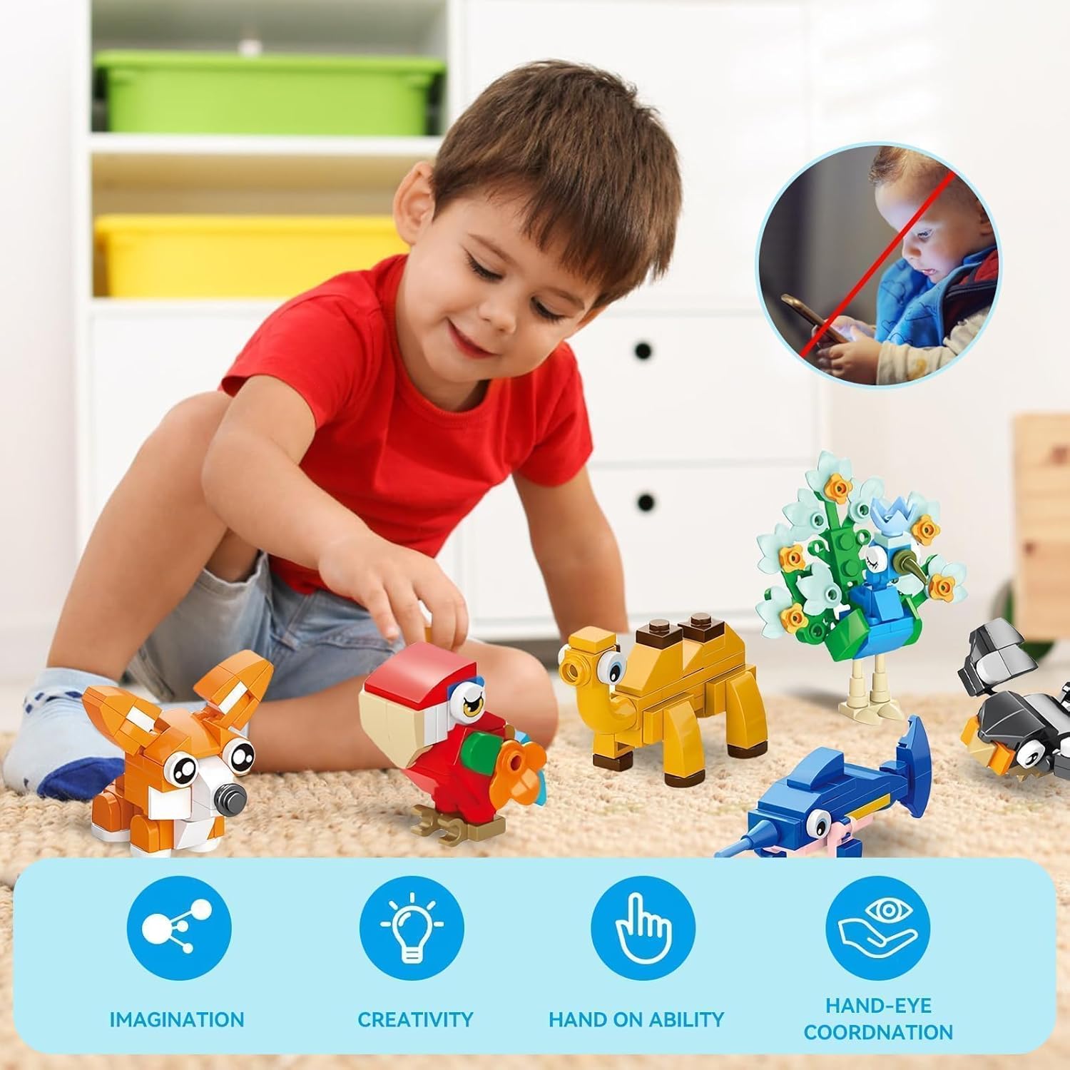 40 Packs Animal Party Favors for Kids - 1240PCS Mini Animal Building Block Set for Goodie Bag Fillers Valentines Day Classroom Prizes Easter Birthday Gifts for Boys Girls Students