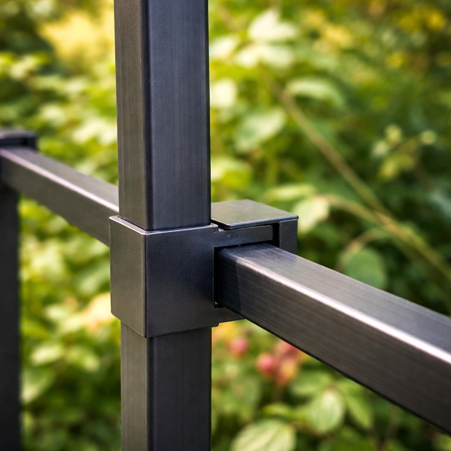 GardenSkill Rankgitter für Kletterpflanzen Garten-Spalier | Rankhilfe, Metallrosenzaun, Freistehender Sichtschutz für Gartengrenzen, Pflanzenstütze, Blumen, Reben - Rostfrei (Schwarz, 180x180cm hoch)