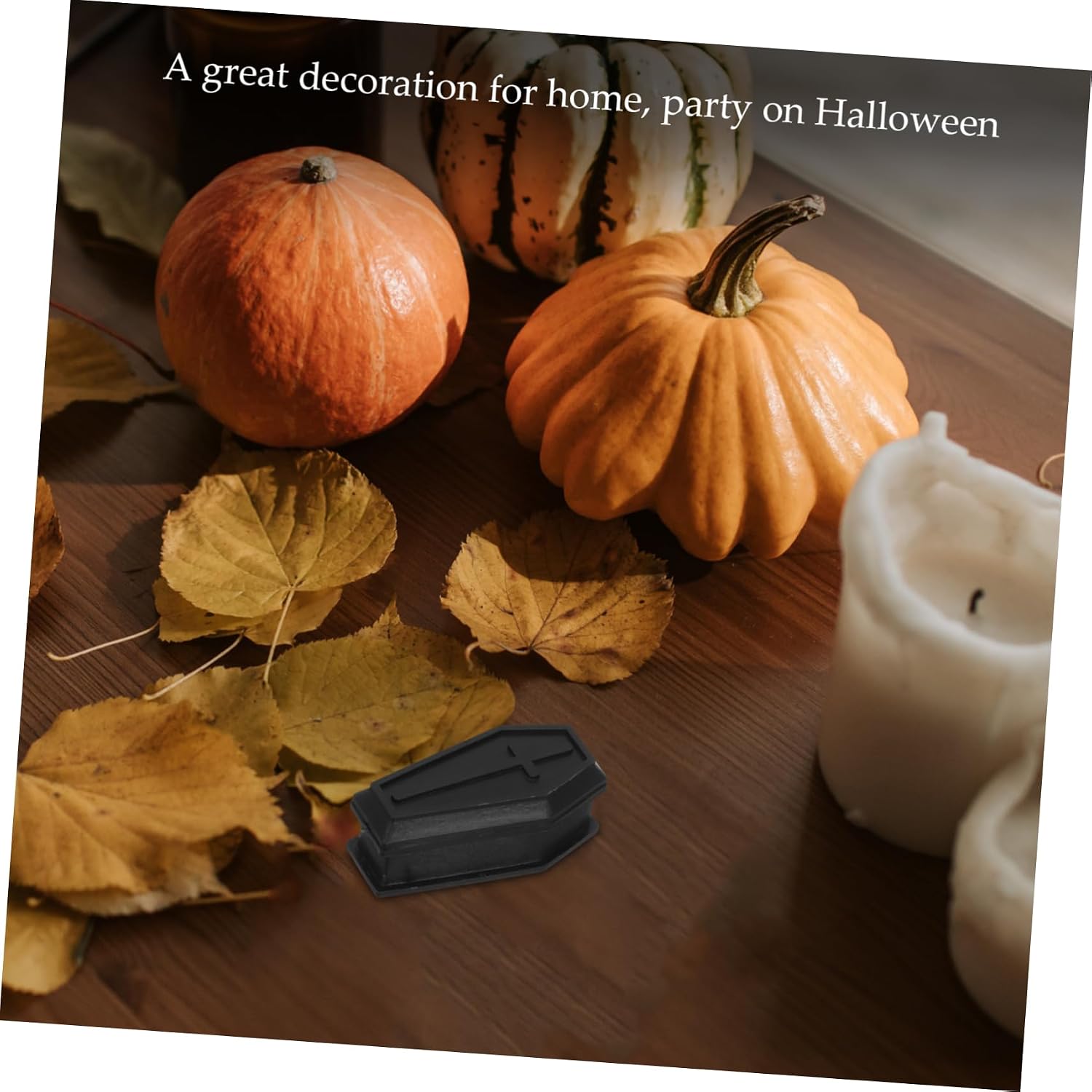 Luxshiny 4pcs Halloween Ghost Decor Realistic Fake Prop Coffin Model for Party Tray