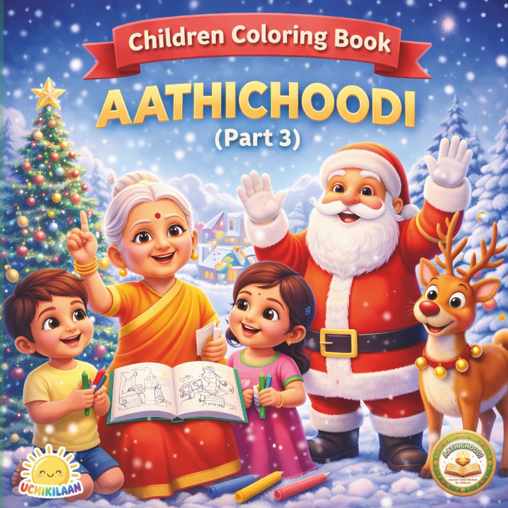AATHICHOODI – Children Coloring Book Part - 3: Ancient Tamil Wisdom for Children | Moral Strength, Right Living & Life Values Inspired by Avvaiyar