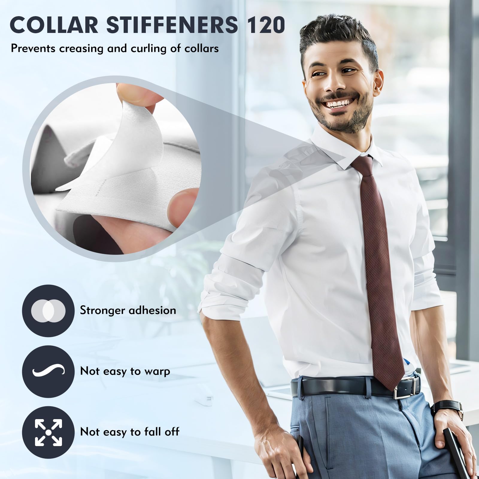 Adesivi per Colletto Camicia, Supporti per Colletto, Fissatori Invisibili Adesivi per T-Shirt