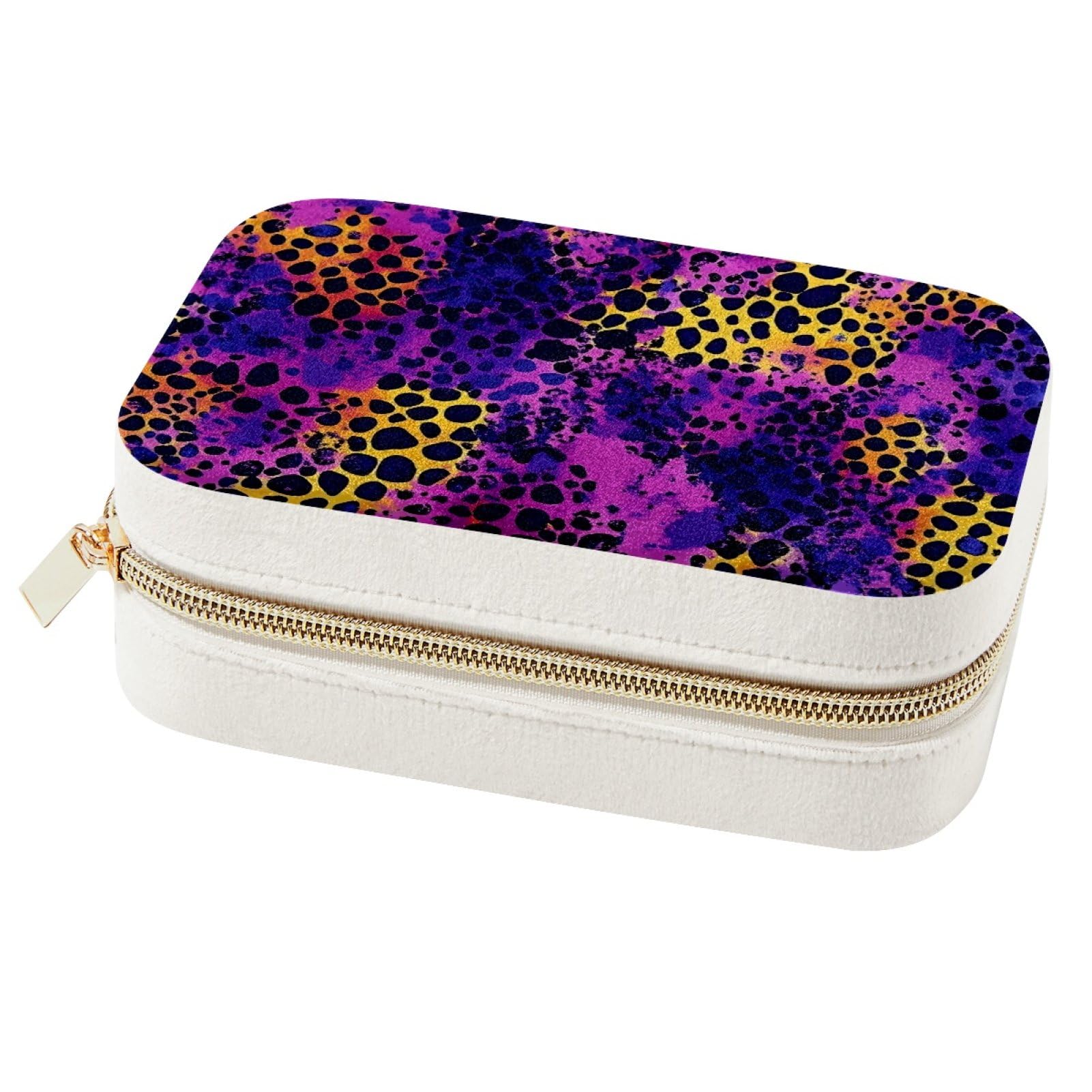 Boîte à bijoux anti-rayures léopard violet pour vos bagues