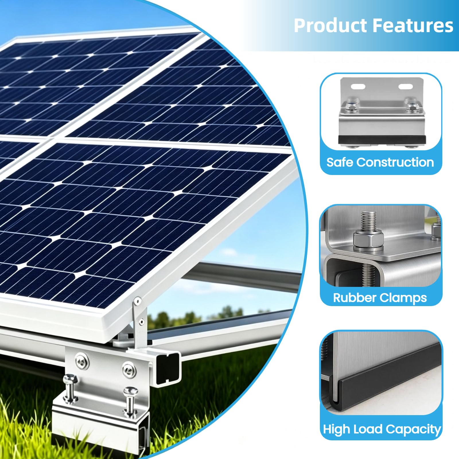 6 sztuk Van Roof Rack Mount Kit, Uchwyty ze stali nierdzewnej 304, kompatybilne z ProMaster/Boxer/Ducato/Jumper – Zestaw montażowy do paneli solarnych w kamperach