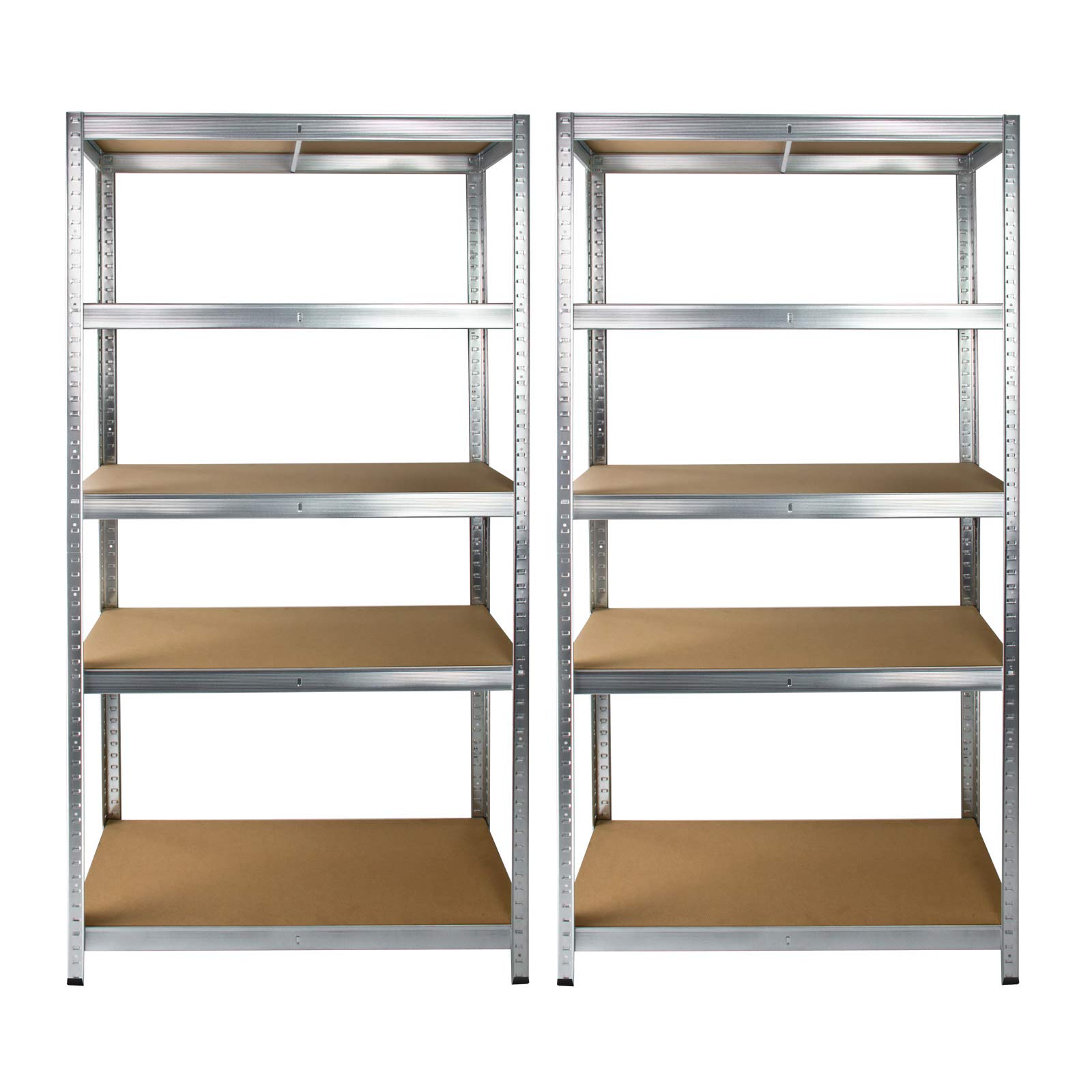 DEMA 2 x Schwerlastregal Steckregal Metallregal Kellerregal Werkstattregal mit 5 MDF Böden 40x90x180 cm je 875 kg