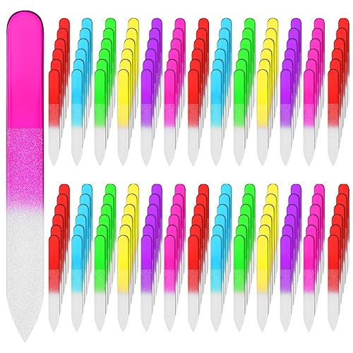 180 limas de uñas de vidrio con funda de plástico, limas de uñas de cristal de doble cara, herramienta de manicura profesional, regalos para mujeres
