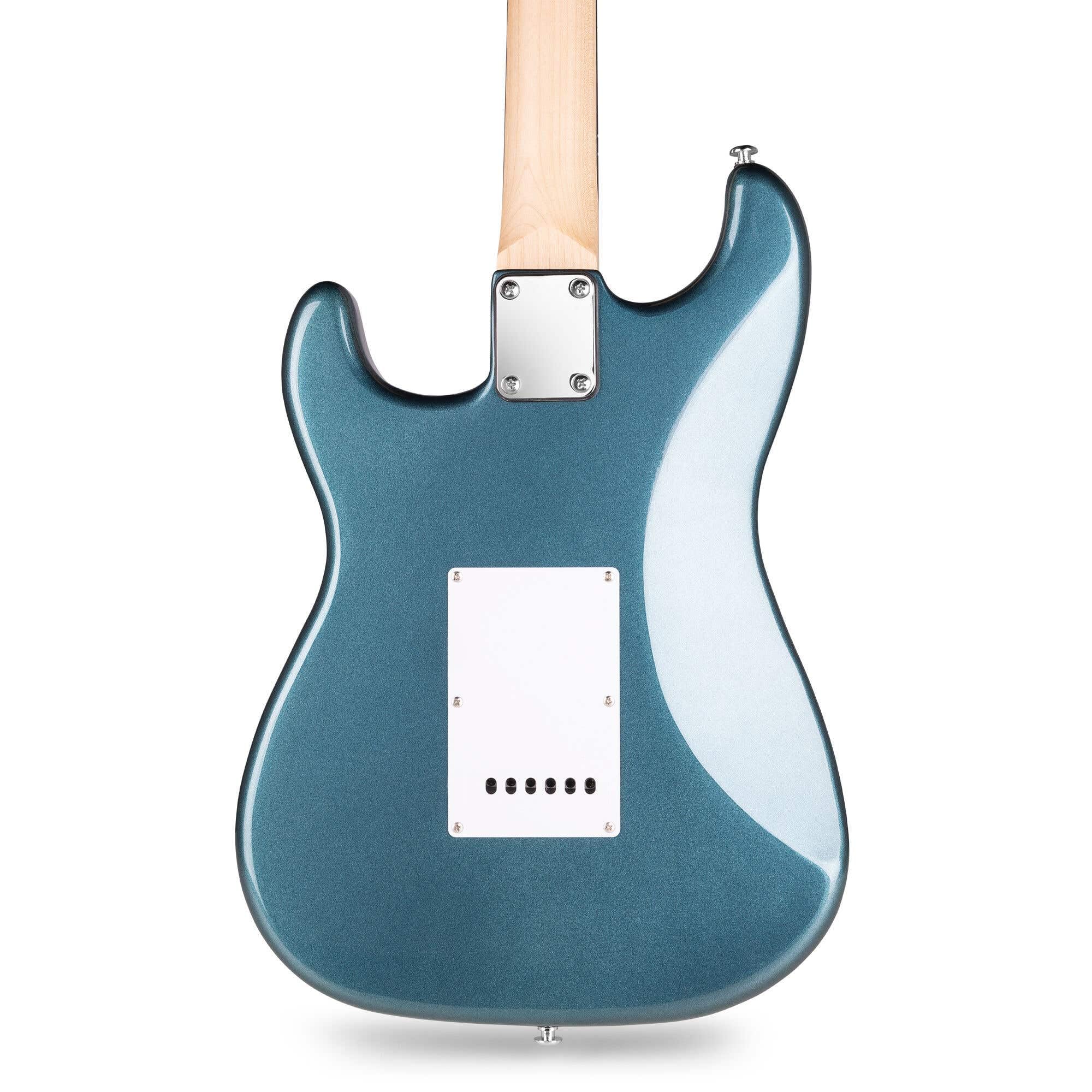 MAX GigKit + Vonyx WGS20 - Set guitarra eléctrica 4/4 con sistema inalámbrico, color petróleo, amplificador 40W, sistema UHF 10 canales, batería recargable y accesorios completos para principiantes
