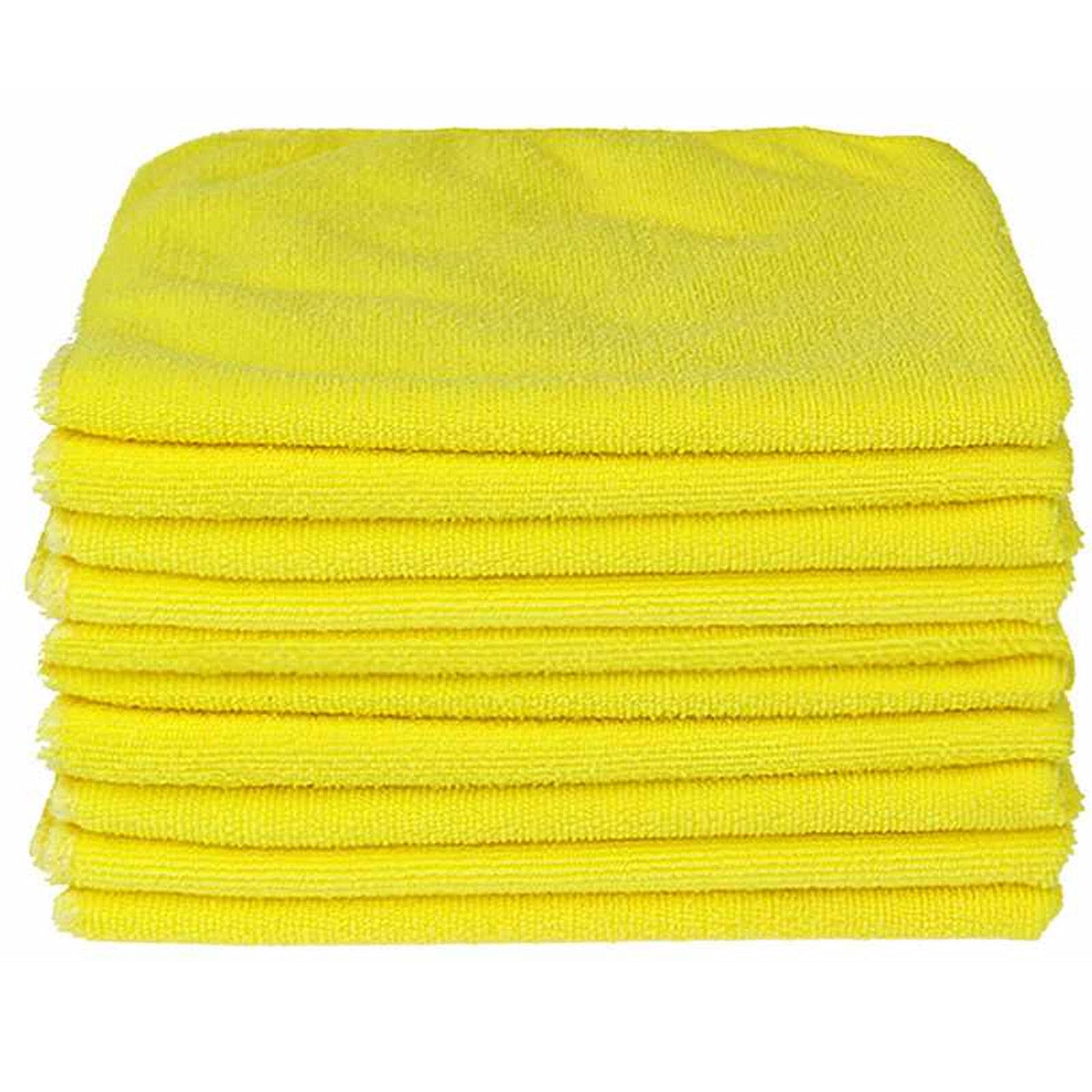 ZENO Premium Microfibre Cloths 10 Pack | Environmentally Friendly Cloths for Polishing & Cleaning | Get mirror-like results without streaks | Microfibre Car Cleaning Cloths | 30x40 cm (Yellow)
