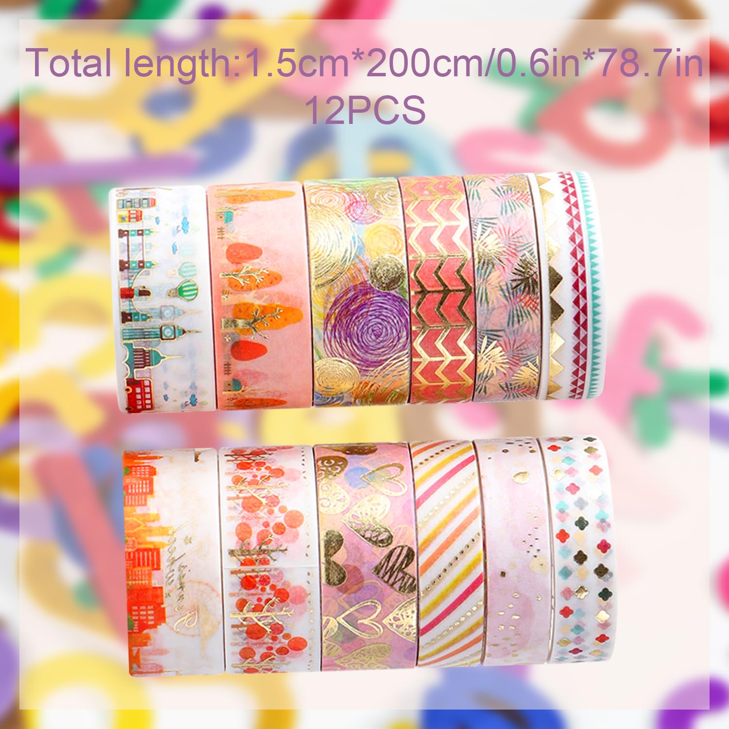 10 Rolls Decorative Masking Tape Set For Gift Wrapping, DIY Decor, And Craft Projects, Designer Washi - View #4