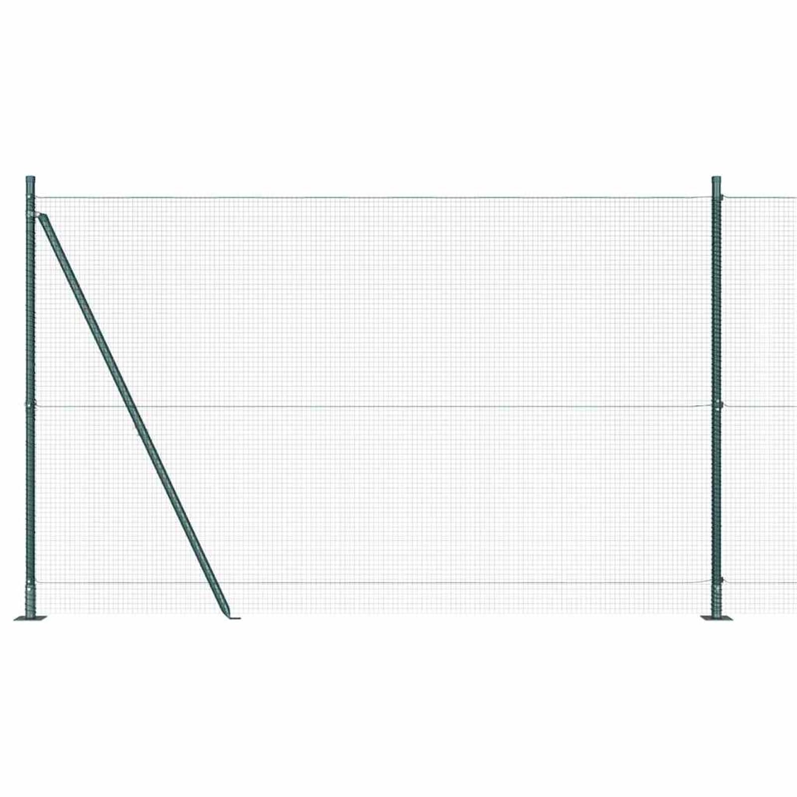 Słupki ogrodzeniowe, zielone, odporne na korozję, stalowe słupki, odporne na działanie promieni UV, 1000 x 3,2 x 150 cm, 5 sztuk, do bezpiecznego ogrodzenia zewnętrznego