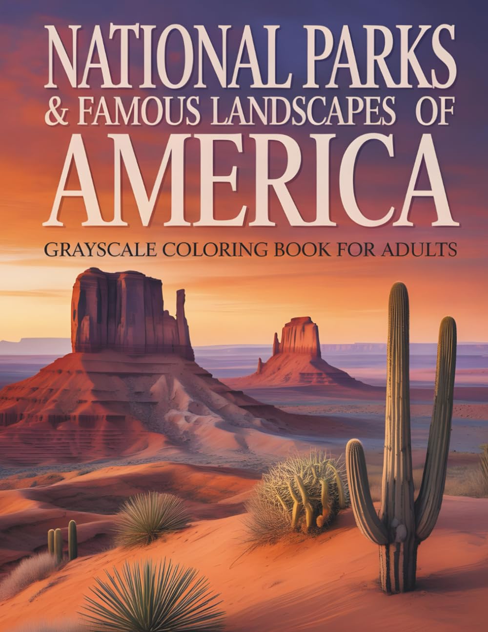National Parks & Famous Landscapes of America – Grayscale Coloring Book for Adults to Color for Relaxation: 50 detailled Grayscale Illustrations of US ... for Calmness, Mindfulness, and Relaxation