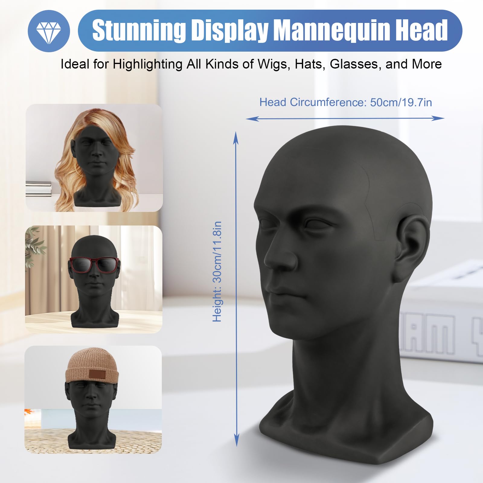 Mannequin-Kopf MCW-G70, Perückenpuppe Weiblich Frau Schaufensterfigur