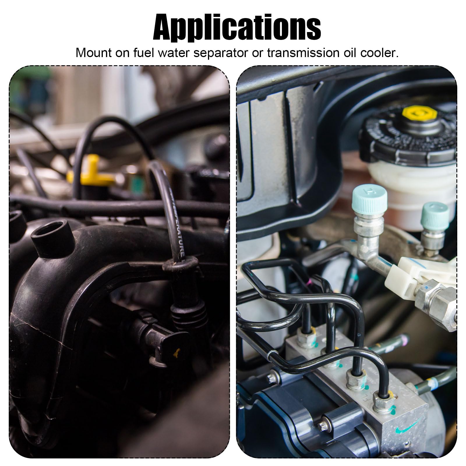 Adattatore Raccordo Manometro Pressione Carburante 5/16 Barb, Connettori Manometro Pressione Carburante Linea Alluminio Alta Qualità Adattatore per Manometro Pressione Carburante 5/16(Nero)