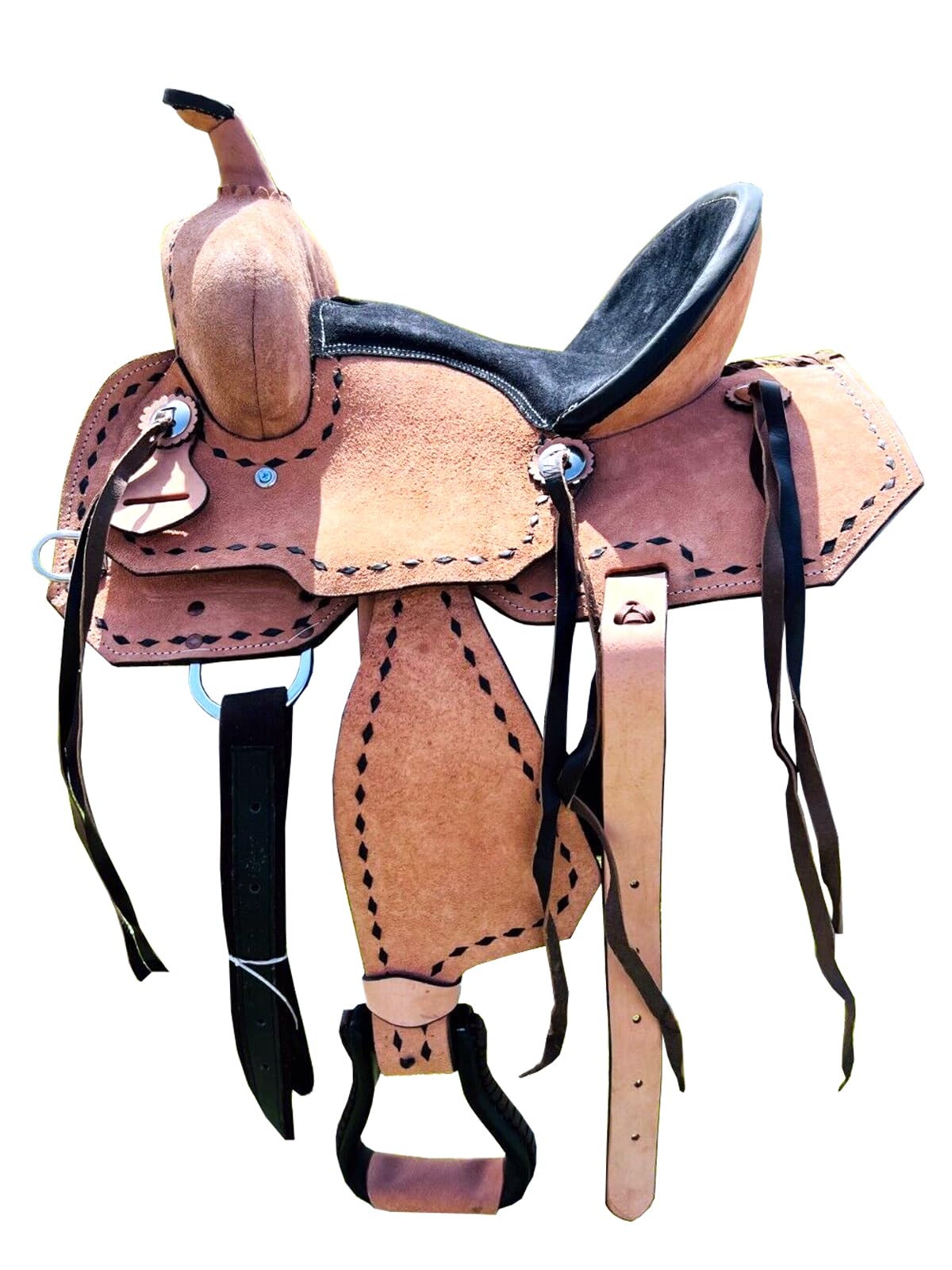 Pony ST-WLS-C154 - Sella in pelle scamosciata per bambini, 25,4 cm, 30,5 cm, 33 cm