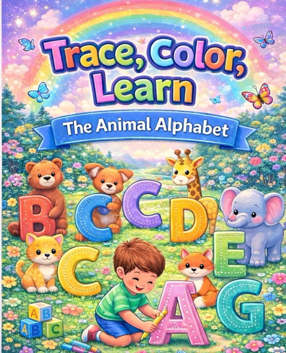 Trace, Color, Learn: The Animal Alphabet: ABC Tracing and Coloring Workbook for Kids | Handwriting Practice with Animals from A to Z
