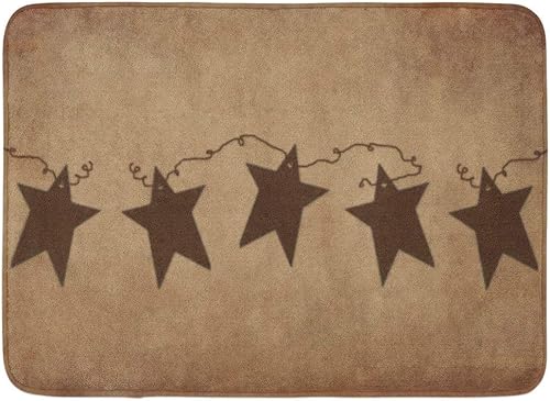 Tapete de baño primitivo de estrellas oxidadas vintage color marrón rústico primitives alfombras de baño suaves antideslizantes lavables decoración