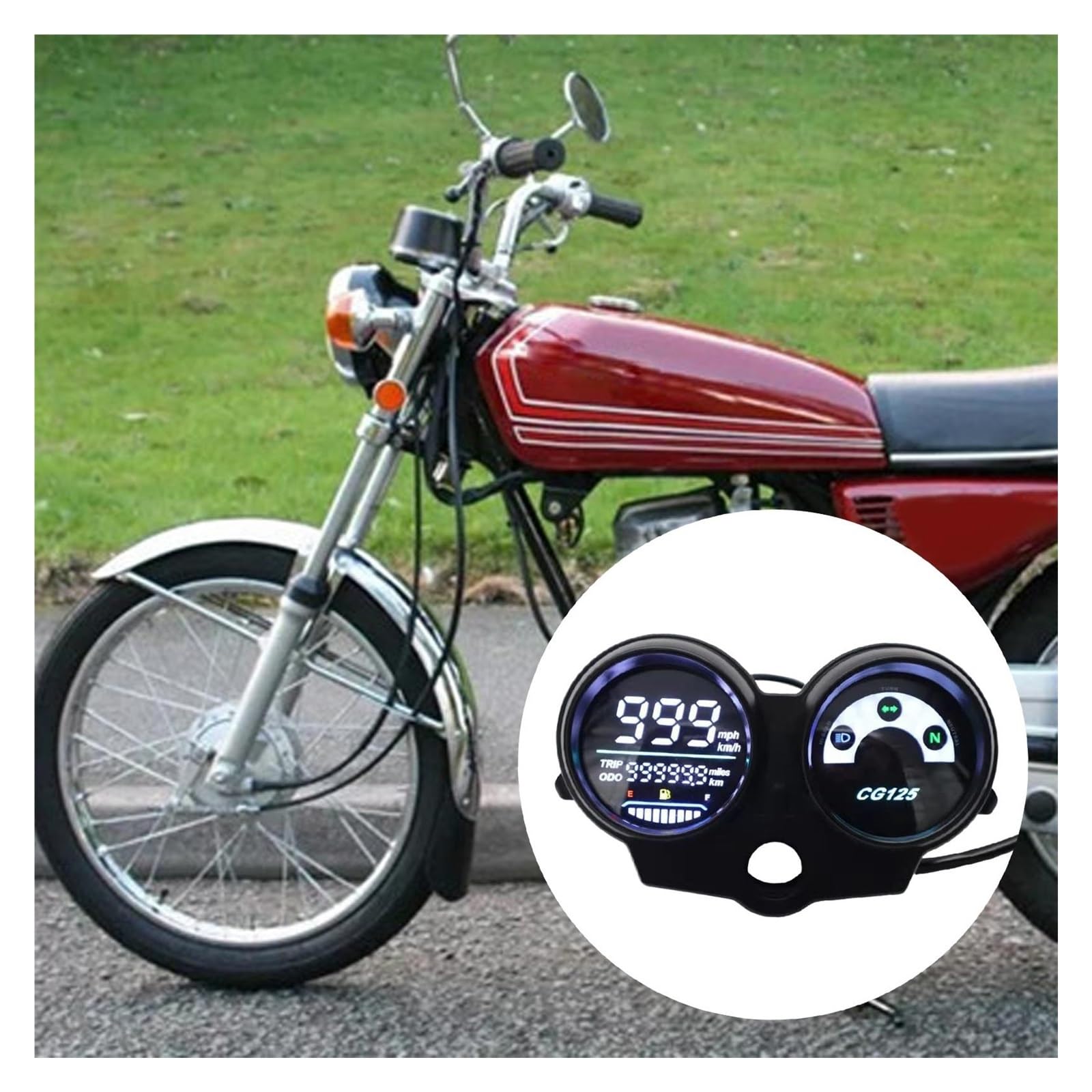 Contagiri contachilometri Moto Tachimetro Contachilometri LED Digitale Cruscotto Parti Contagiri Contachilometri RPM Meter Per CG125 Fan125