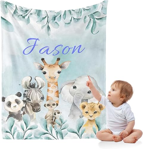 Miniatura 190 de Manta de bebé personalizada con nombre, mantas de bebé de elefante personalizadas para niñas, regalos de bebé, productos para bebés, mantas súper