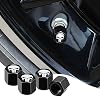 jeseny 4 Pack Long Tooth Skull Tire Valve Cover, Carbon Alloyssealing Dust Cap, Hexagonal Design Tire Anti-air Leakage Gas Cap Cover, Universal for Cars, SUVs, Trucks, Motorcycles Decoration White