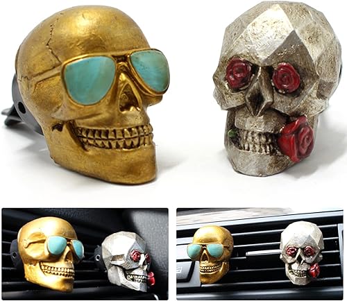 Miniatura 9 de Decoración de Calavera de Azúcar para Mujeres, Ambientadores de Aire de Girasol, Accesorios de Coche para Interior, Estética del Tablero