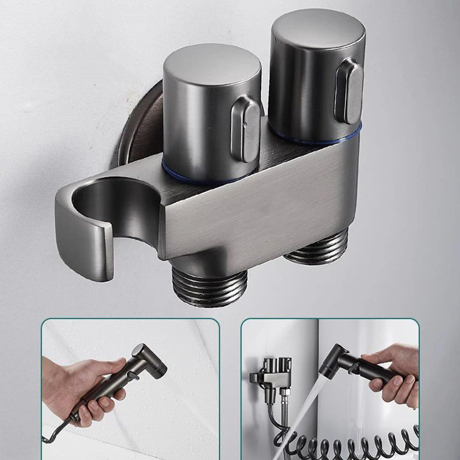 XJTNLB Douchette WC Portable Gris Pistolet Robinet Mural Eau Froide Uniquement Robinet Toilette WC Douchette pour L'Hygiène Personnelle
