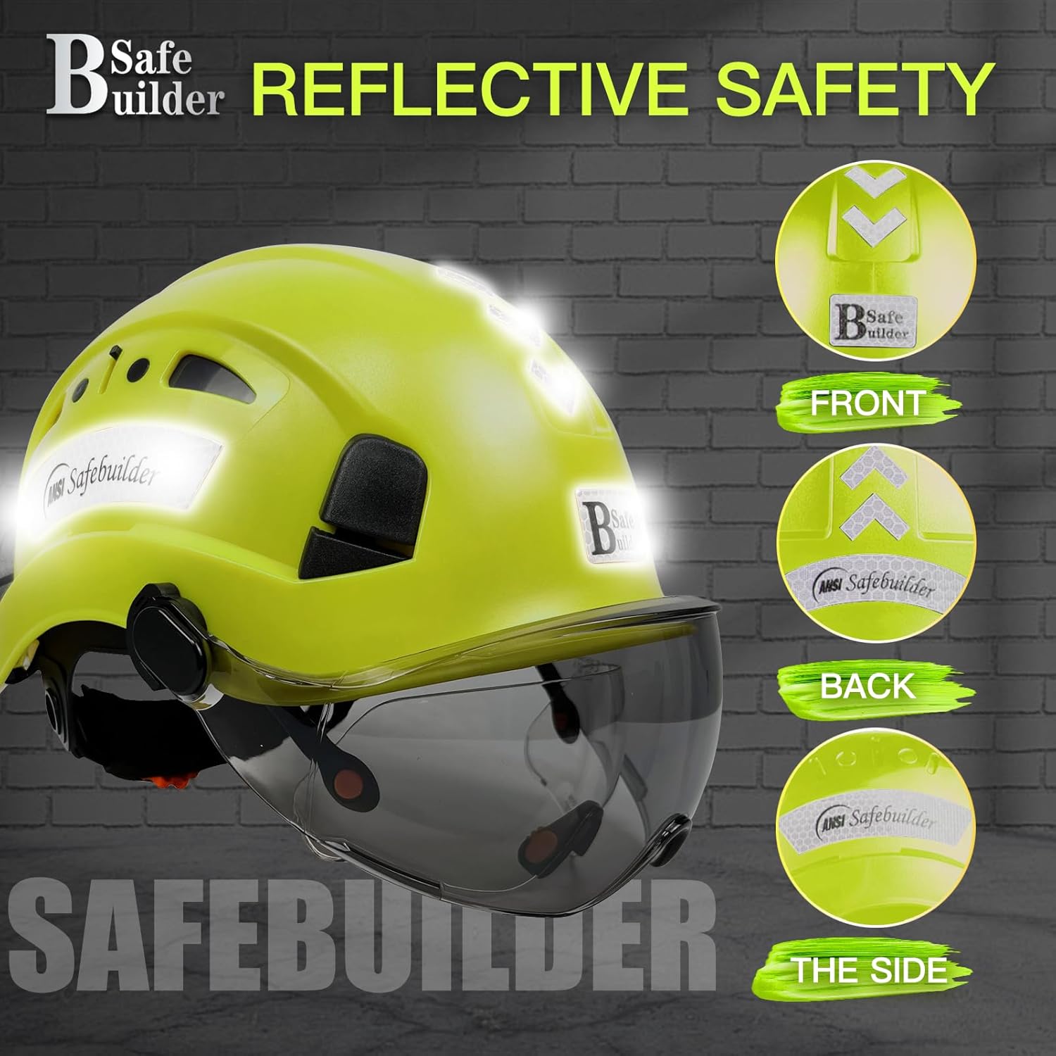 Industrial Safety Helmet with Visor ABS Hard Hat with Visor Adjustable Ventilation Hardhats Construction Head Protection ANSI Z89.1 - Image 5